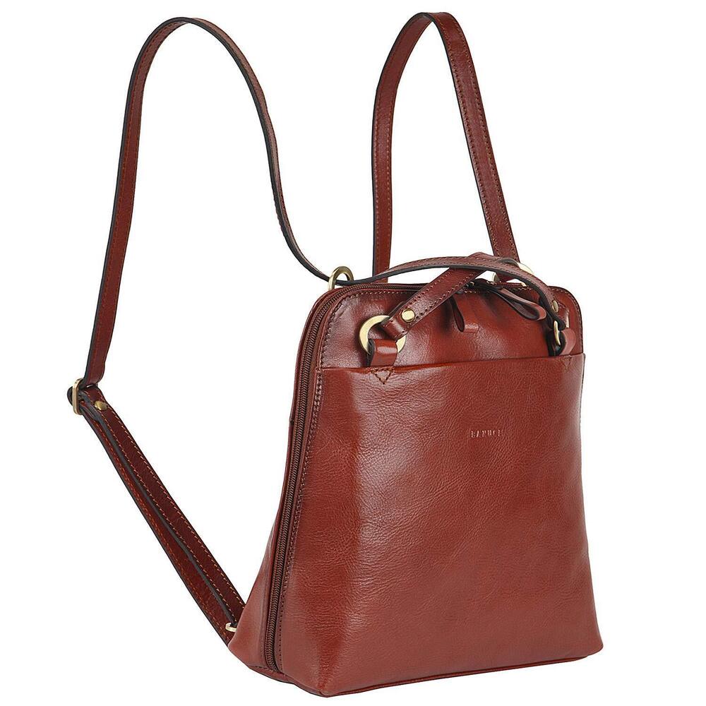 7229 Full Grain Italian Leather Convertible Backpack Purse Small